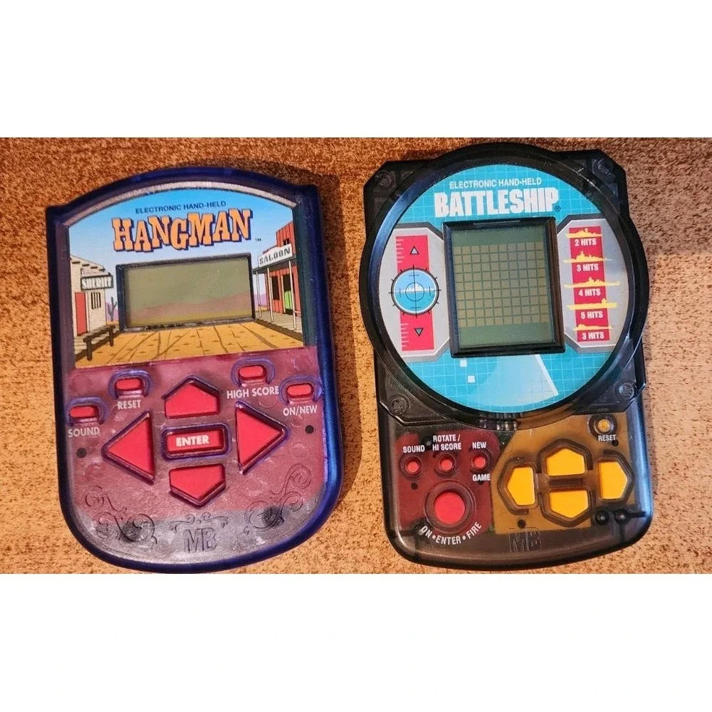 2 Electronic Hand Held Games Battleship Hangman Working Tested Casino Milton